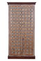 GINER Y COLOMER Armoire 2 portes en bois de manguier, couleur nogal et gris vieilli